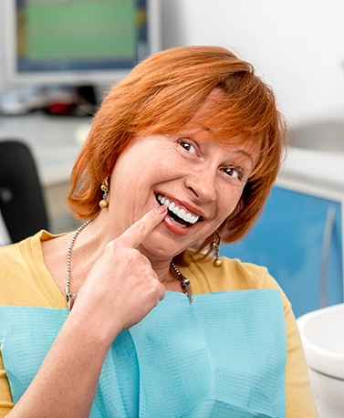 a patient during their dental implant consultation 