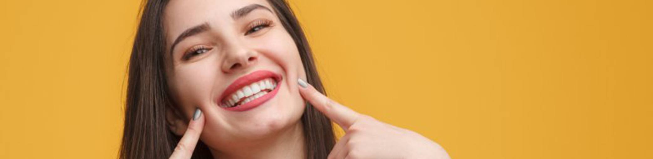 Lady shows pretty smile