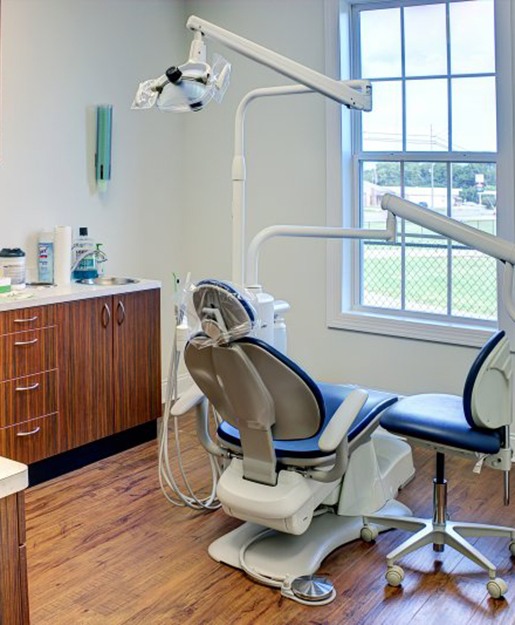 View of dental treatment chair