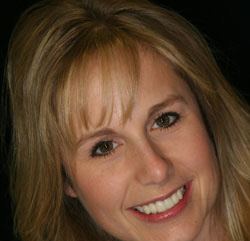 Blonde woman after smile makeover