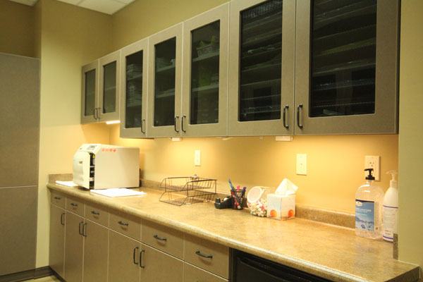 Counter and cabinets