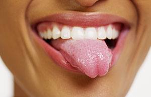 woman tongue out